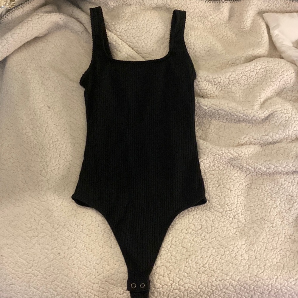 Hollister black ribbed body suit size small